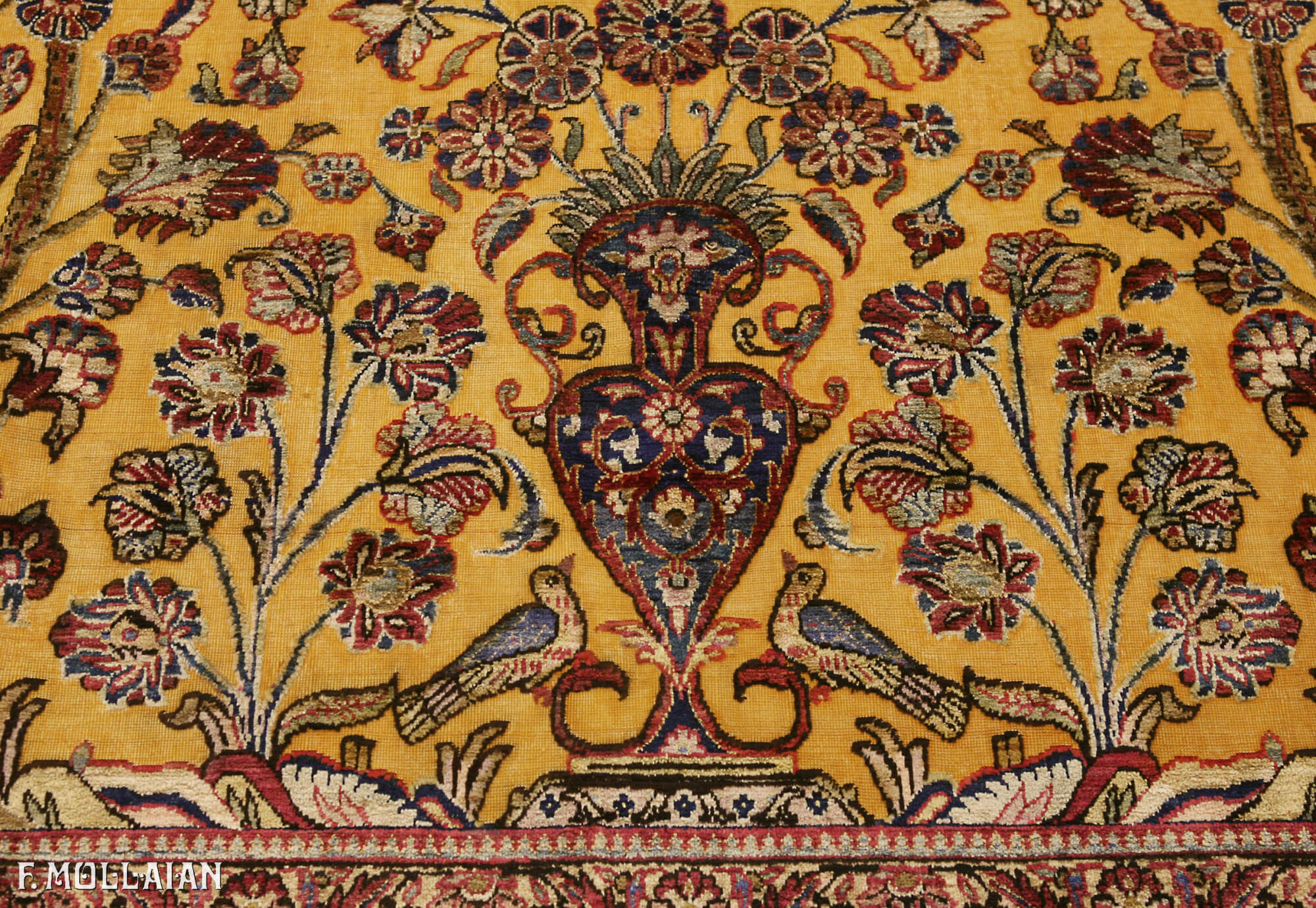 Kashan Rug Souf Prayer Goldish Color Field  n°:88844210